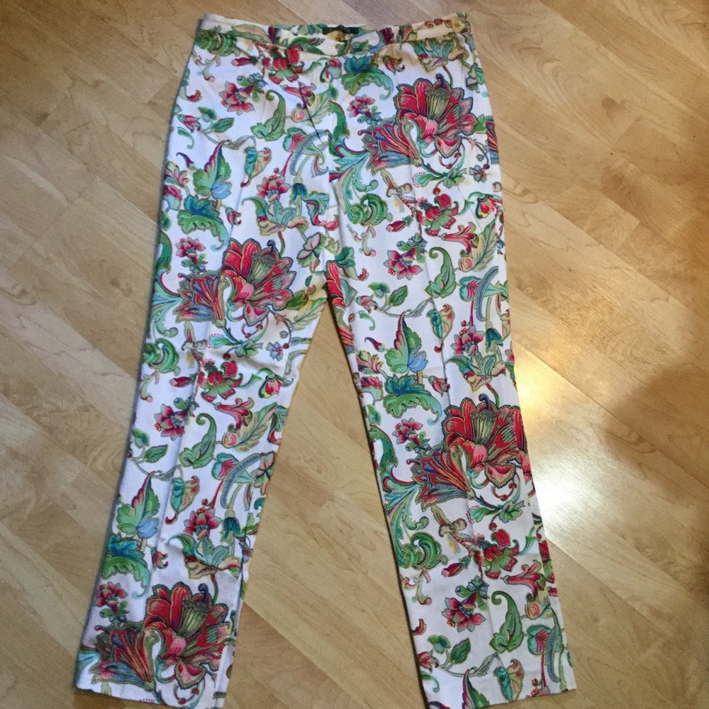 NWOT Ralph Lauren Floral FlatFront Ankle Pant. 10